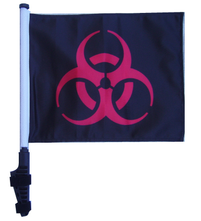 Biohazard Red Golf Cart Flag